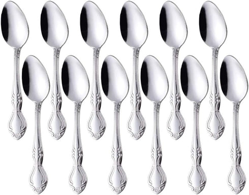 Coffee Spoons Set of 12, Mini Coffee Spoons, Stainless Steel Espresso Spoons, Small Spoons for Dessert, Tea, Appetizer, 4.6 inch, Silver...