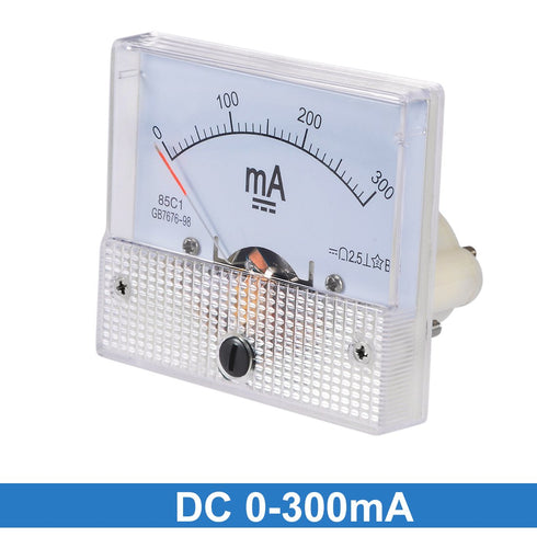 uxcell Analog Current Panel Meter DC 0-300mA 85C1 Ammeter 64x57x56mm for Circuit Testing Charging Battery Ampere Tester Gauge Pack of 1...