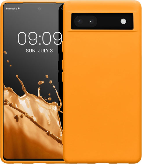kwmobile Case Compatible with Google Pixel 6a Case - Slim Protective TPU Silicone Phone Cover - Fruity Orange...