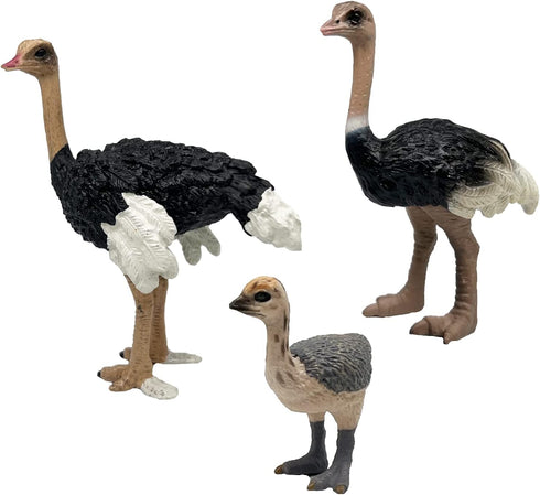 Gemini&Genius Ostrich Animal Action Figure Toys, Ostrich Animal Figurines Jungle Animal Playset Gift, Educational, Cake Toppers, Party Supplies, A...