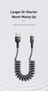 mcdodo Anti Winding Cable, LED Coiled Cord Nylon Braided Sync Charge USB Data 6FT/1.8M Cable Compatible New Phone List Below (Black, 6FT/1.8M)...