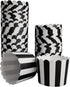 50 Pack Muffin Liners Baking Paper Cups Black and White Stripes Cupcake Liners Elegent Muffins Baking Cups Cupcake Wrappers for Birthday Parties, ...