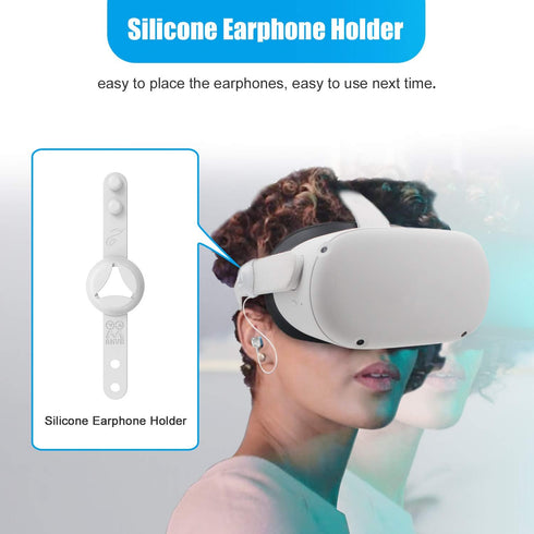 AMVR Noise Isolating Earbuds Earphones Custom Made for Meta Quest 2 VR Headset, with 3D 360 Degree Sound in-Ear Headphones and Earphone Silicone H...