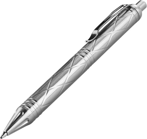 SMOOTHERPRO Stainless Steel Push Button Mechanism Pen Solid Comfortable Weight for Holding Click Ballpoint for Christmas Birthday Festival Signatu...