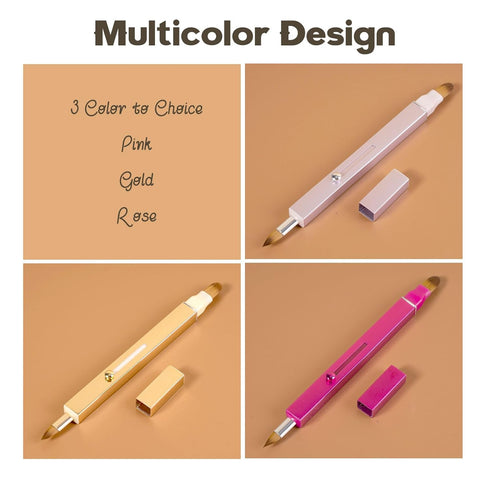 Lip Applicator Brush - 3 Pack Exquisite Professional Dustproof Retractable Lip Brush - Makeup Lipstick Lip Gloss Applicators (Pink Red Gold)...