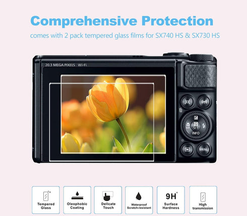 Pocoukate Case for Canon PowerShot SX740 HS Camera, Soft Silicone Protective Cover Skin with Removable Lens Cover for SX740/SX730 HS Accessories R...