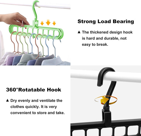 Closet Organizers and Storage,College Dorm Room Essentials, Multifunctional Organizer Magic Space Saving Hangers with 9 Holes Storage Organization...