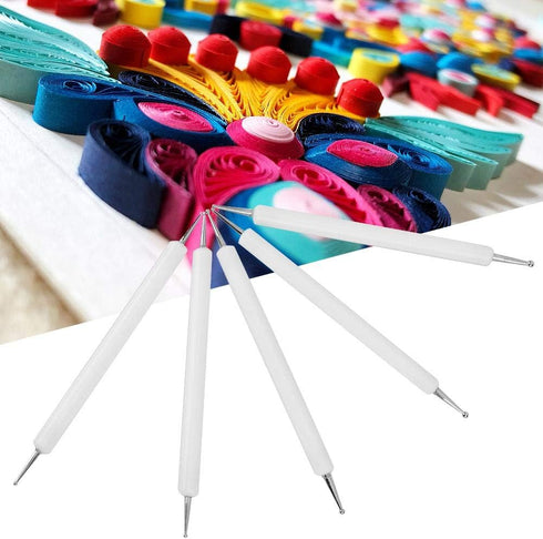 5Pcs Dotting Pen Polymer Clay Modeling Sculpting Tools Double Head Indentation Pen Tracing Stylus for Embossing Ding (White)......