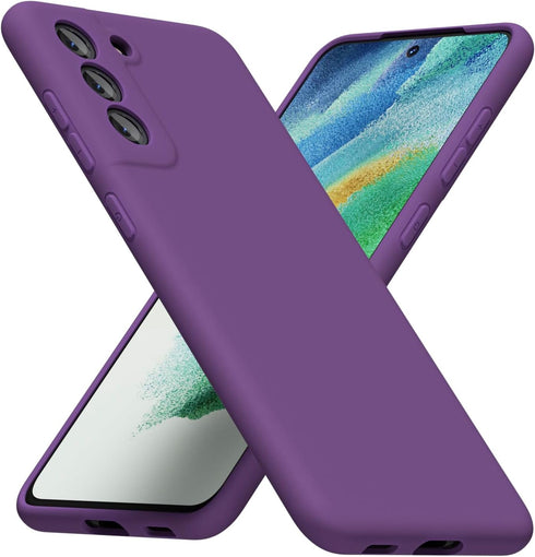Ultra Slim Thin for Samsung Galaxy S21 FE 5G Phone Case Liquid Silicone, Minimalist Soft Rubber Gel Matte Case with Camera Protection, Protective ...