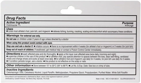 CareAll Clotrimazole Antifungal Cream 1% USP 1.0 oz., Cures Most Athlete’s Foot, Jock Itch and Ringworm, Sooths and Relieves Itching, Burning and ...