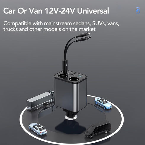 Retractable Car Charger 4 in 1 Fast Car Phone,159w Super Fast Car Charger with iPhone Retractable Car Charger and USB-C Car Charger Cable (Max 31....