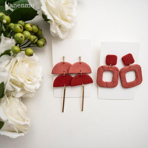 Clay Cutters by Vanenmo- Geometric Polymer Clay Cutters, Long Dangle Shape Clay Earring Cutters,Long Arch Cookie Cutter Basic Clay Cutter Organic ...