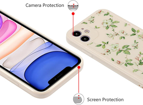 ZTOFERA Compatible with iPhone 11 Case for Girls Women, Floral Flower Pattern Design Silicone Case, Slim Shockproof TPU Protective Bumper Case Cov...