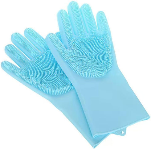 Pet Bathing Gloves, Cat and Dog Bathing Artifacts, Pet Anti-Scratch and Anti-Bite Massage Gloves, Scrubbing Brush.Pet Bath Gloves. (Blue)...