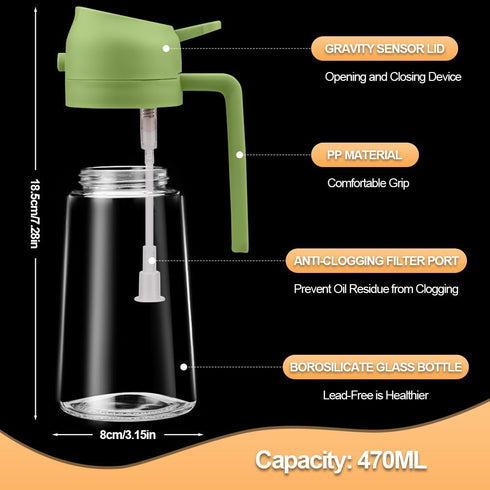 MGahyi 2 in 1 Glass Oil Sprayer & Dispenser, 2024 New 2-in-1 Glass Oil Sprayer and Dispenser for Kitchen Cooking, Glass Oil Dispenser Spray Bottle...