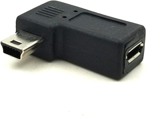 Duttek 90 Degree Micro USB to Mini USB Combo Adapter, Right Angle Mini USB Male to Micro USB Female Adapter Easy to Carry 1 Pack...