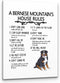 PHAMTE A Great Dane’s House Rules Wall Art, Funny Great Dane Dog Quote Print Framed Canvas Painting Artwork Home Bedroom Living Room Girls Room De...