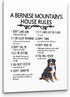 PHAMTE A Great Dane’s House Rules Wall Art, Funny Great Dane Dog Quote Print Framed Canvas Painting Artwork Home Bedroom Living Room Girls Room De...