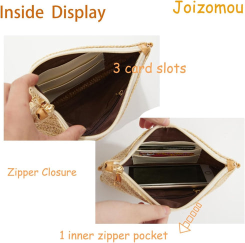 Straw Purse Crossbody Bags for Women Summer Purses Handbags Beach Straw Clutch Wristlet Wallets...
