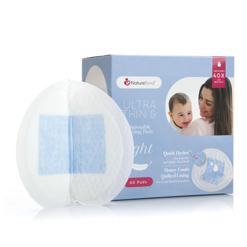 NatureBond Disposable Nursing Pads Ultra Thin Breastfeeding Breast Pads, Light, Contoured and Highly Absorbent. Highest Absorbency/Thinness Ratio ...