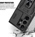 for Samsung Galaxy S24 Ultra Case, Shockproof Phone Case & Sliding Camera Cover & Ring Holder Kickstand with Screen Protector for Samsung Galaxy S...