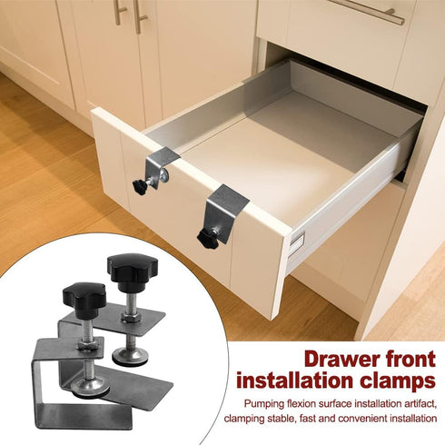 Cabinet Drawer Installation Clamps, 2PCS Right, Left-Side Drawer Installation Clamps Tools Front Cabinet Drawer Woodworking Clamps Drawer Jig for ...