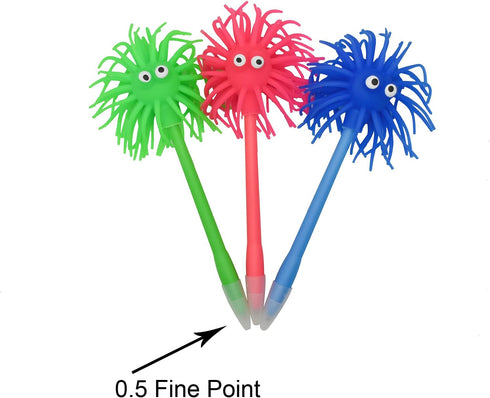 12PCS Cute Sea Urchin Pens Funny Monster Ballpoint Pens Soft Rubber Pen Novelty Animal Pens For School Christmas Easter Office Party....