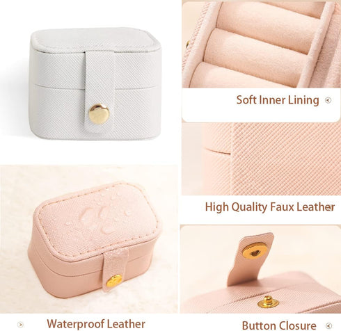Travel Jewelry Ring Case,Small Jewelry Ring Box,Ring Holder,Mini Travel Jewelry Case Portable Ring Storage Case, for Women Girls, for Travel,Busin...