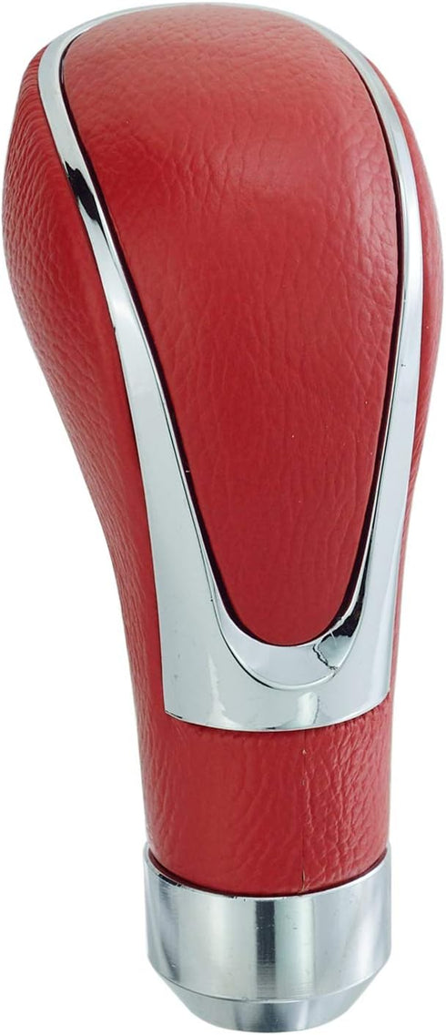 Leather Covered Stick Shift Knobs, MT Gear Car Shifter Handle Fit Most Manual Transmissions, Red...