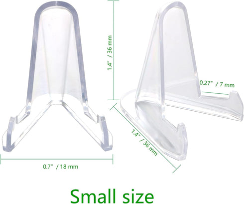 Acrylic Easels Display Stand Coins stand, 36 PCS (3 Sizes each 12) Sports Card Display Stand Baseball Card Stands for Display Photos, Coins, Cards...