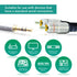 CableMountain 2X RCA to 3.5mm Audio Cable 6.6FT - Gold Plated Male-to-Male Phono to 3.5mm Jack | Stereo Y Splitter RCA Cables for Turntable, TV an...