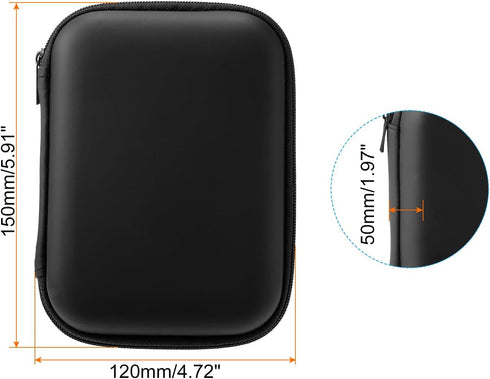 PATIKIL 5.91x4.72 Electronic Organizer Case, 1Pcs EVA Hard Waterproof Rectangle Travel Carrying Case with Zipper for Digital Multimeter, Camera, C...