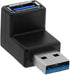 Cmple - 90 Degree USB 3.0 Male to Female Adapter Up Right Angle A Plug to Jack Connector Converter Extender for PC Laptop Hard Drive Keyboard Mous...