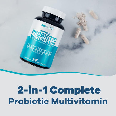 GOBIOTIX Probiotic Multivitamin Supplement - Daily Multivitamins with Probiotics - 25 Billion CFU - Boost Immunity and Digestive Health, Probiotic...