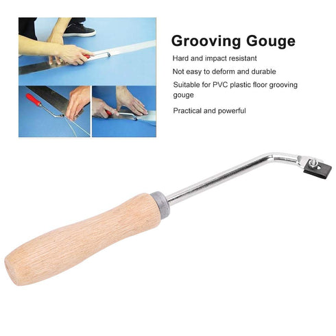 Groover Beech, Wood Grooving Gouge Steel Slotting Knife Flooring Tools for PVC Plastic Floor Flat Quarter Moon with Weld Trim and Hand...