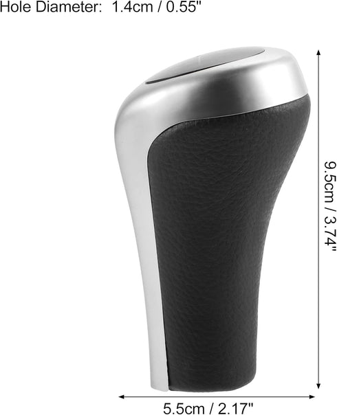 X AUTOHAUX 6 Speed Manual Gear Stick Shift Knob Transmission for BMW X1 E84 for BMW X3 E83 ABS Faux Leather Black Matte Silver Tone...