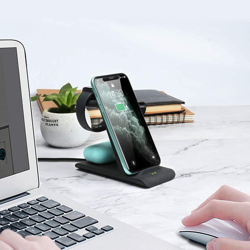 HATALKIN 3 in 1 Wireless Charging Station Compatible for Apple Products Multiple Devices Charger for Apple Watch ultra 9 8 7 SE 6 5 4 AirPods Pro ...