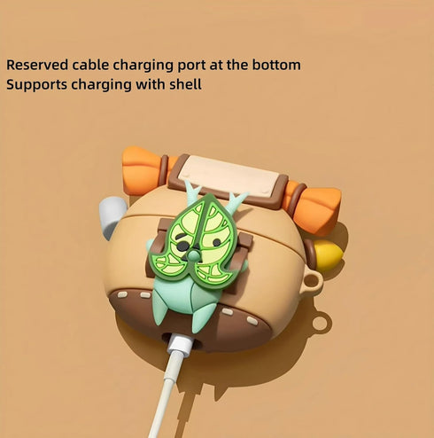 Silicone Korok Case Compatible with Beats Studio Buds/Beats Studio Buds+ with Keychain, Cute Anime Yahaha Shockproof Protective Cover with Cleanin...