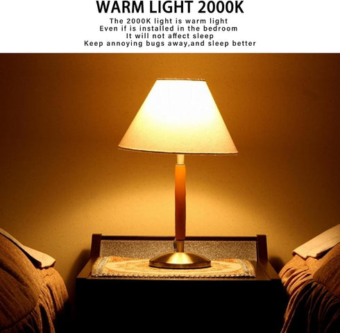Dusk to Dawn Bug Light Bulb Outdoor,4 Pack Amber Bug Light Bulb,Auto On/Off,10W(100W Equivalent),E26 Base,Bug Lights for Outside.Home Hallway Porc...