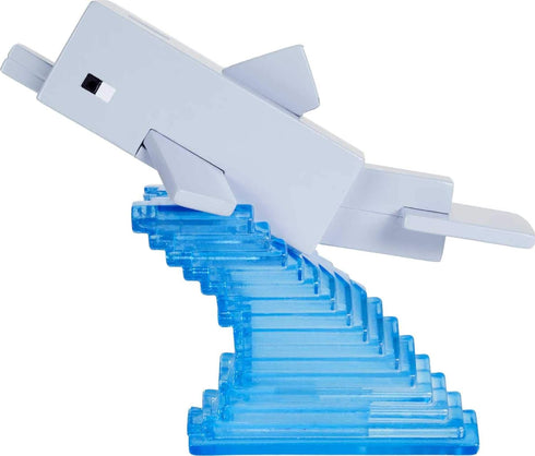 Mattel Minecraft Craft-A-Block Dolphin Figure, Authentic Pixelated Video-Game Characters, Action Toy to Create, Explore and Survive, Collectible G...