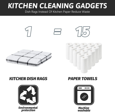 Nialnant 6 Pack Kitchen Dish Cloths, 100% Cotton Dish Towels for Kitchen, Quick Drying Dish Rags for Washing Dishes, Absorbent Cleaning Rags-12x12...