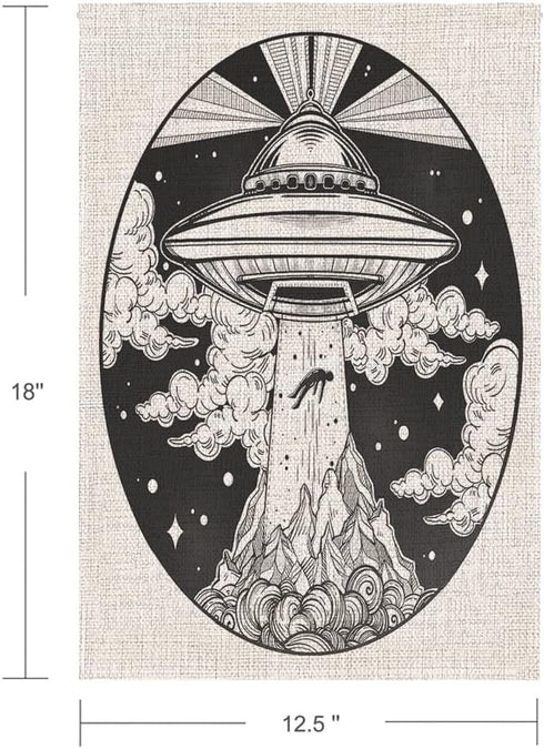 Garden Flag Alien UFO Small Yard Flag 12X18 Inch Fade Resistant Double Sided Vertical Great For Holiday Outdoor Decoration I Want To Leave Spacesh...