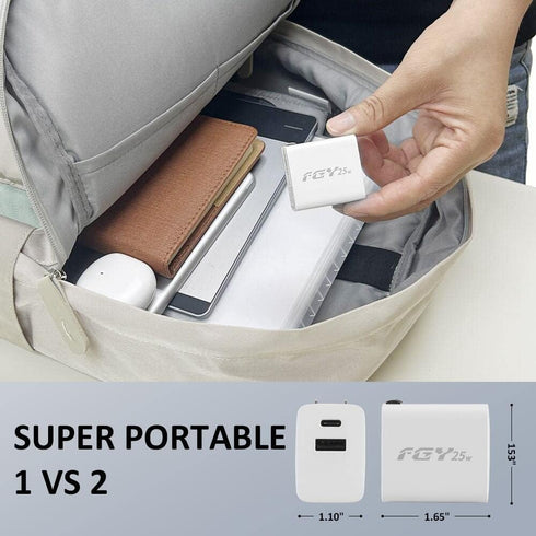 USB C Wall Charger, 25W GaN II Fast Charger Dual Port Charging Block, Fast Charging for iPhone14/13/12/11/Pro Max/Pro/Plus, iPad Pro, Samsung Gala...