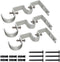 TLBTEK 3PCS Silver Curtain Rod Bracket,Double Curtain Rod Hanging Brackets Wall Mount Heavy Duty,Adjustable Curtain Rod Holders Hardware for Windo...
