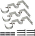 TLBTEK 3PCS Silver Curtain Rod Bracket,Double Curtain Rod Hanging Brackets Wall Mount Heavy Duty,Adjustable Curtain Rod Holders Hardware for Windo...