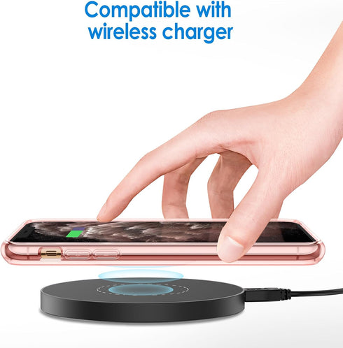 JETech Case for iPhone 11 Pro Max 6.5-Inch, Non-Yellowing Shockproof Phone Bumper Cover, Anti-Scratch Clear Back (Rose Gold)...