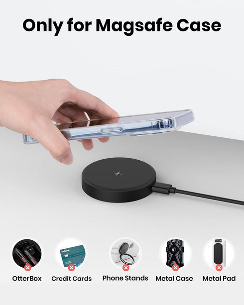 Mag Safe Magnetic Wireless Charger - Charging Pad with Kickstand for iPhone 15/14/13/13 Mini/13 Pro/13 Pro Max/iPhone 12/12 Mini/12 Pro Max (Inclu...