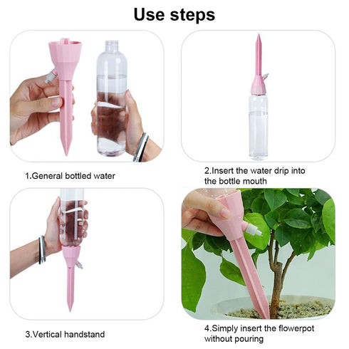 3PCS Self Plant Watering Spikes, Drip Irrigation Watering Devices with Slow Release Control Valve Switch for Indoor & Outdoor Plants Vacation Auto...