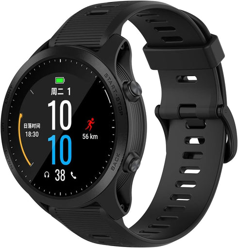 3-Pack Silicone Bands for Garmin Forerunner 945 Smartwatch Replacement Strap (Black, White, Green)...