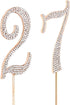 MAGJUCHE Gold 27" Crystal Cake Topper, Number 27 Rhinestones 27th Birthday Cake Topper, Men or Women Birthday or 27th Anniversary Party Decoration...